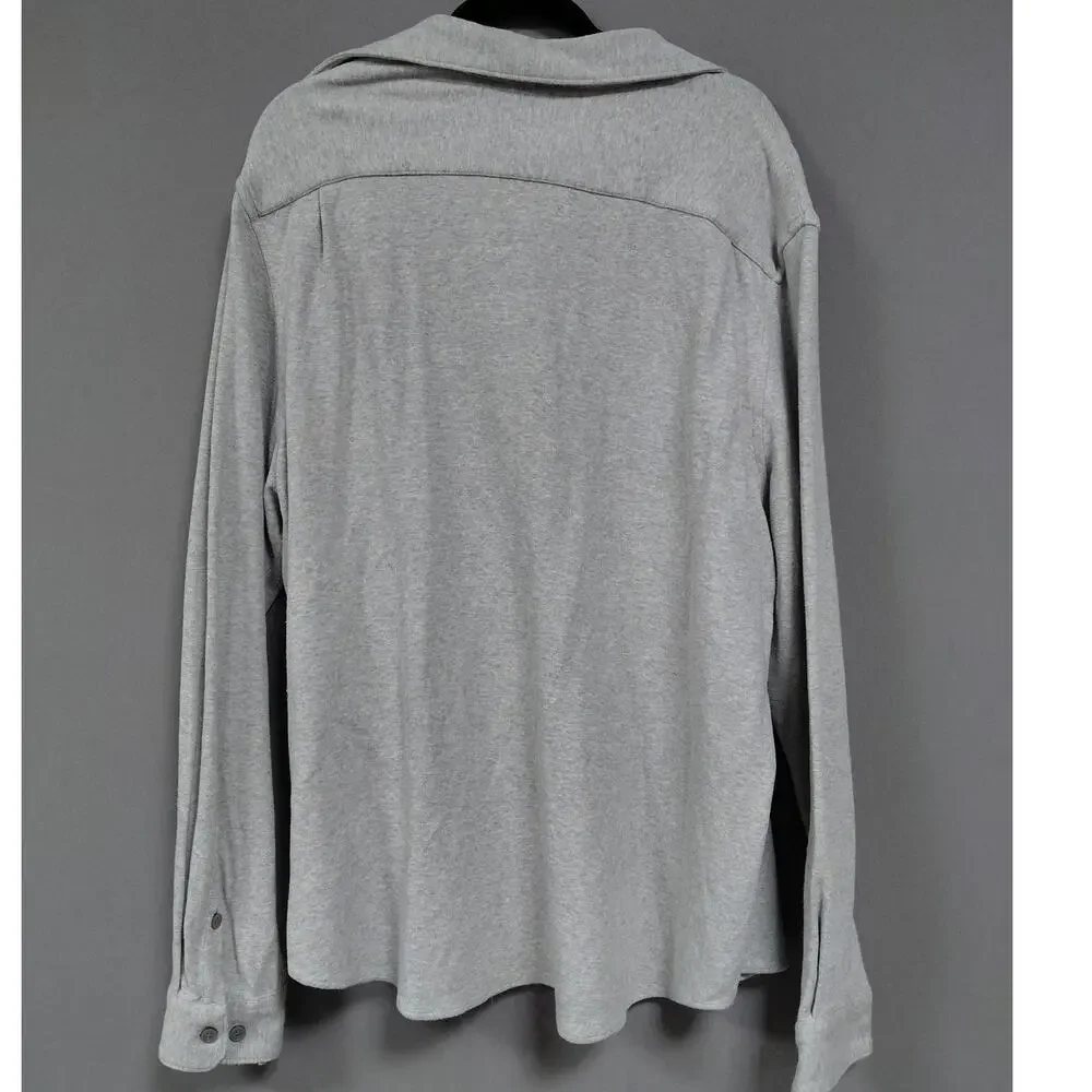 XPRESS Cotton Blend Knit Long Sleeve Collared Button-Up Size L